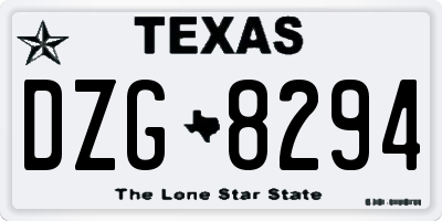 TX license plate DZG8294