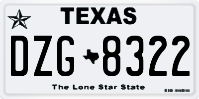 TX license plate DZG8322