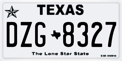 TX license plate DZG8327