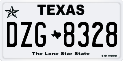 TX license plate DZG8328