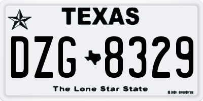 TX license plate DZG8329