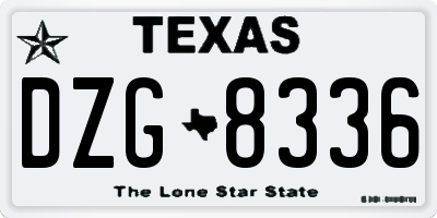 TX license plate DZG8336
