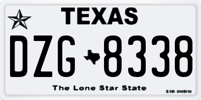 TX license plate DZG8338