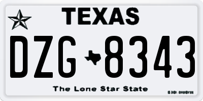 TX license plate DZG8343