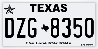 TX license plate DZG8350