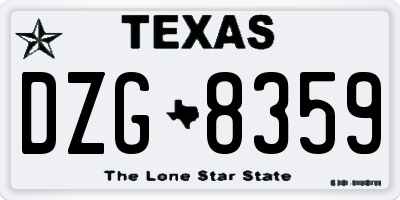 TX license plate DZG8359