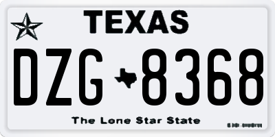 TX license plate DZG8368