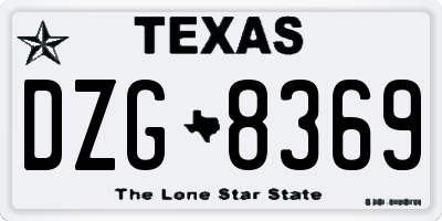 TX license plate DZG8369
