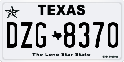 TX license plate DZG8370