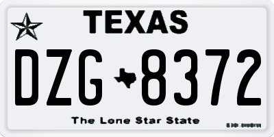 TX license plate DZG8372