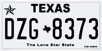 TX license plate DZG8373