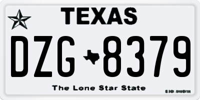 TX license plate DZG8379