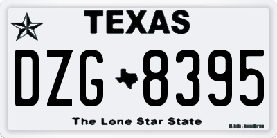TX license plate DZG8395