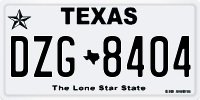 TX license plate DZG8404
