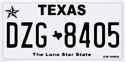 TX license plate DZG8405