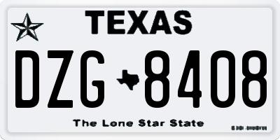 TX license plate DZG8408