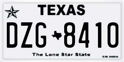 TX license plate DZG8410
