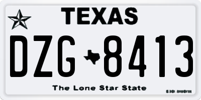 TX license plate DZG8413