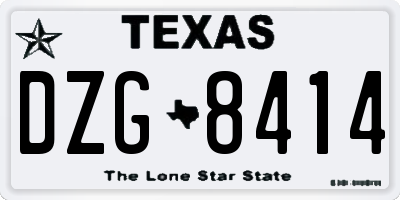 TX license plate DZG8414