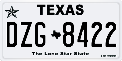 TX license plate DZG8422
