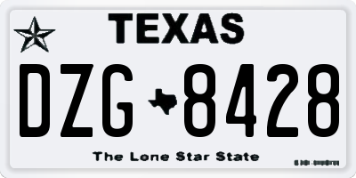 TX license plate DZG8428