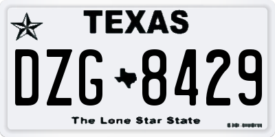 TX license plate DZG8429