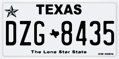 TX license plate DZG8435