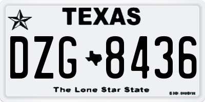 TX license plate DZG8436