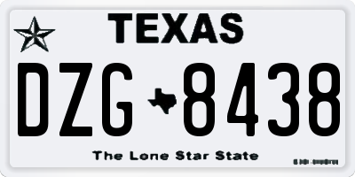 TX license plate DZG8438