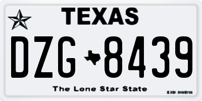 TX license plate DZG8439