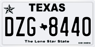 TX license plate DZG8440