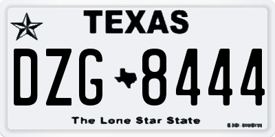 TX license plate DZG8444