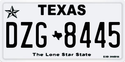 TX license plate DZG8445