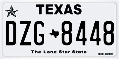 TX license plate DZG8448