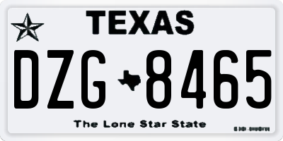 TX license plate DZG8465