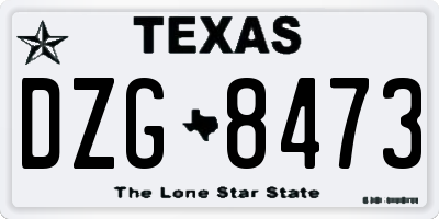 TX license plate DZG8473