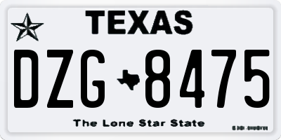 TX license plate DZG8475