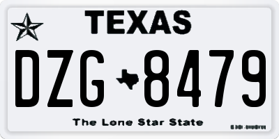 TX license plate DZG8479