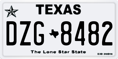 TX license plate DZG8482