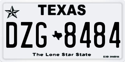 TX license plate DZG8484