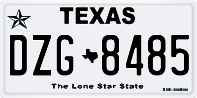 TX license plate DZG8485