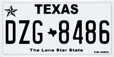 TX license plate DZG8486