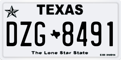 TX license plate DZG8491