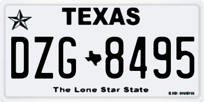 TX license plate DZG8495