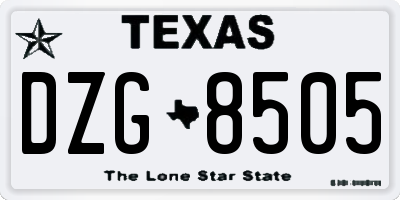 TX license plate DZG8505