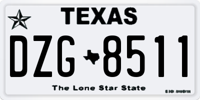 TX license plate DZG8511