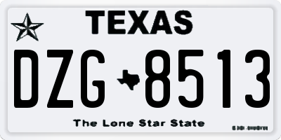 TX license plate DZG8513