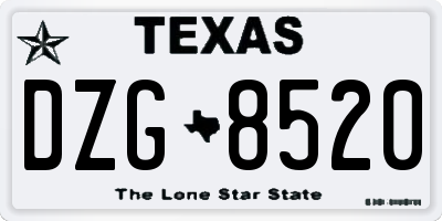 TX license plate DZG8520