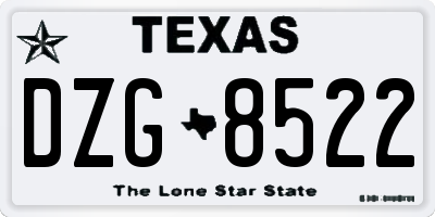 TX license plate DZG8522