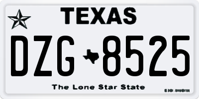 TX license plate DZG8525